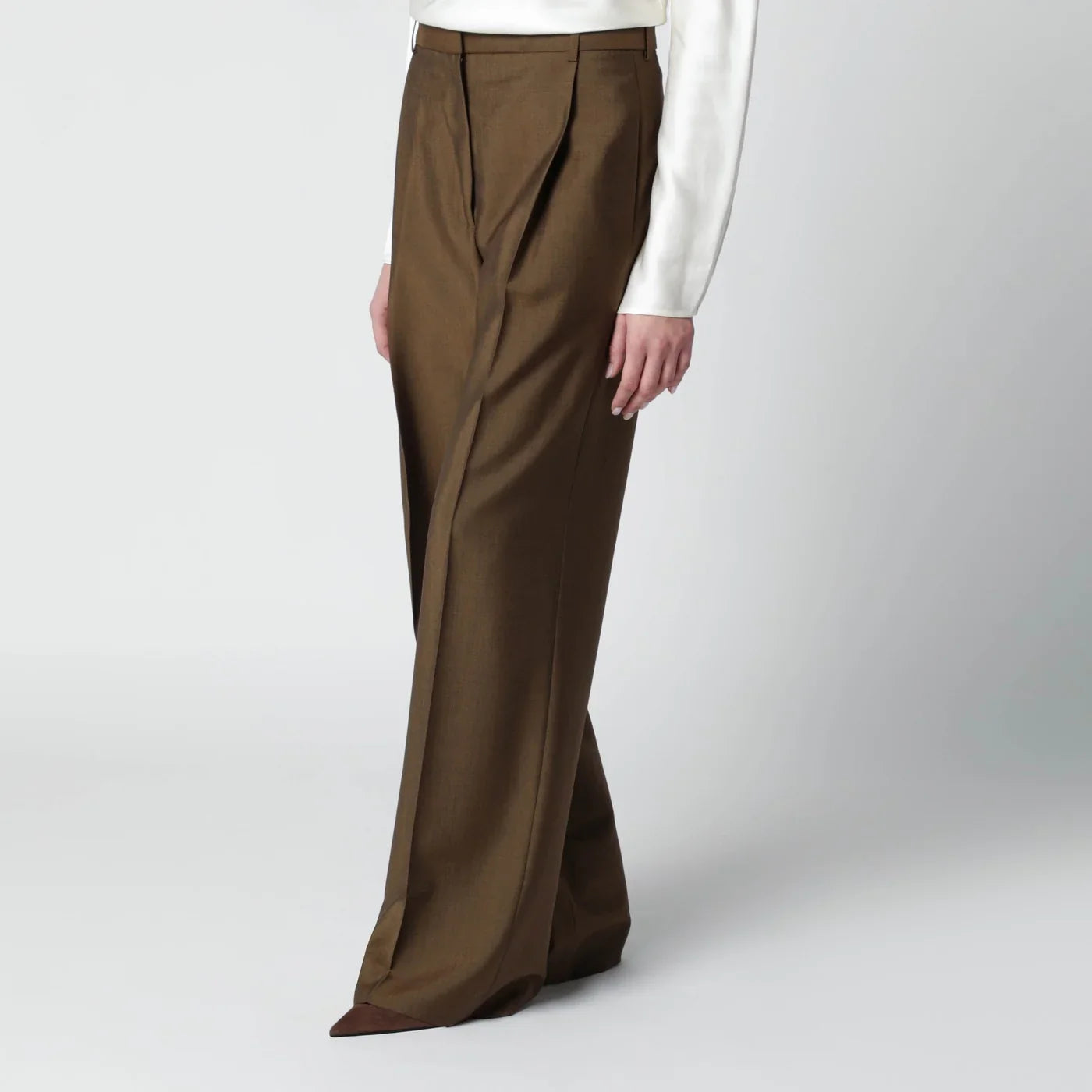 Róhe - Light brown wool-blend trousers