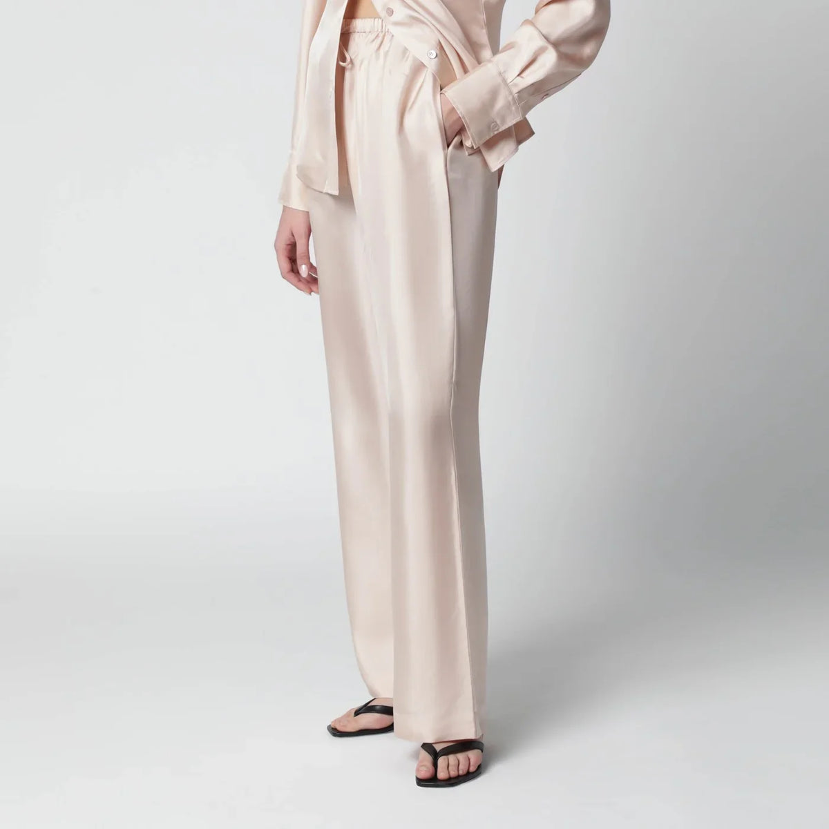 Róhe - Light pink silk trousers