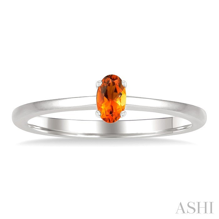 Oval Shape Gemstone Solitaire Ring
