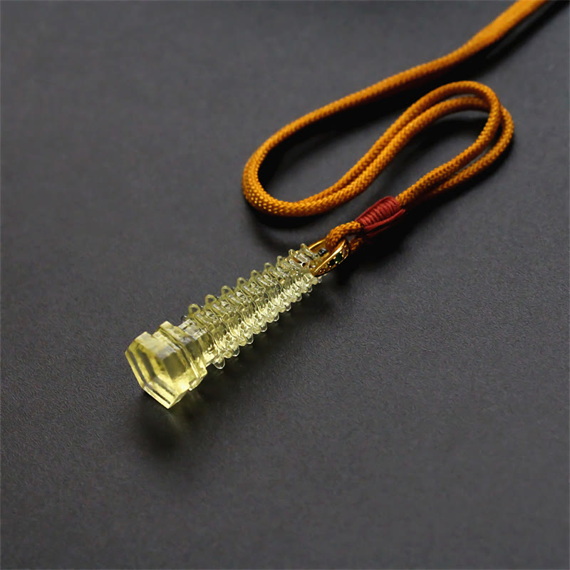 Fortune Jewel Liuli Ancient Pagoda Wisdom Necklace