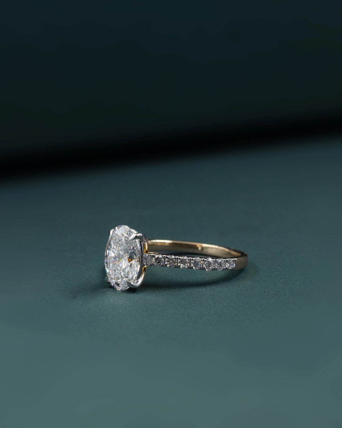 2.79 CTW Oval CVD Lab-Grown Diamond Pavé Engagement Ring with Matching Band