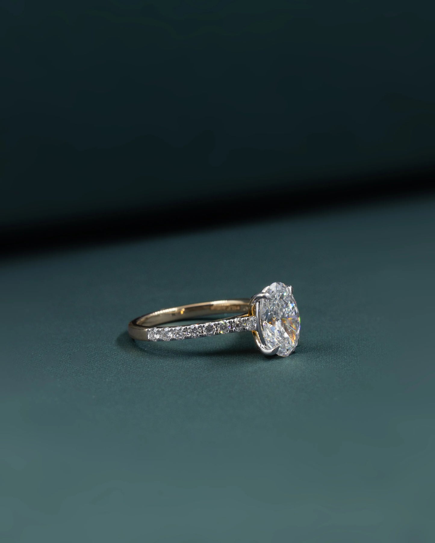 2.79 CTW Oval CVD Lab-Grown Diamond Pavé Engagement Ring with Matching Band