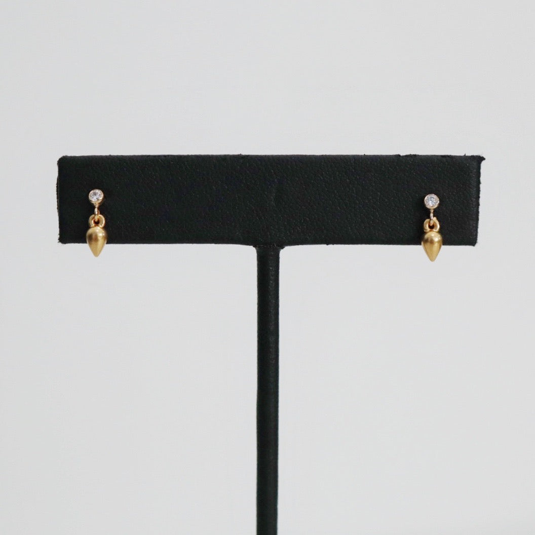 Dainty Spike and Cubic Zirconia Earrings in 14 Karat Gold Fill