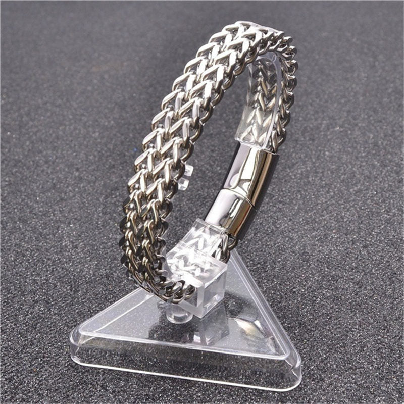 Fortune Jewel Fish Scale Magnetic Buckle Titanium Steel Balance Bracelet Bangle