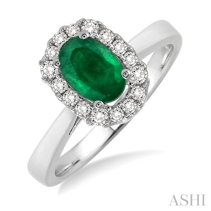 Oval Shape Gemstone & Halo Diamond Ring