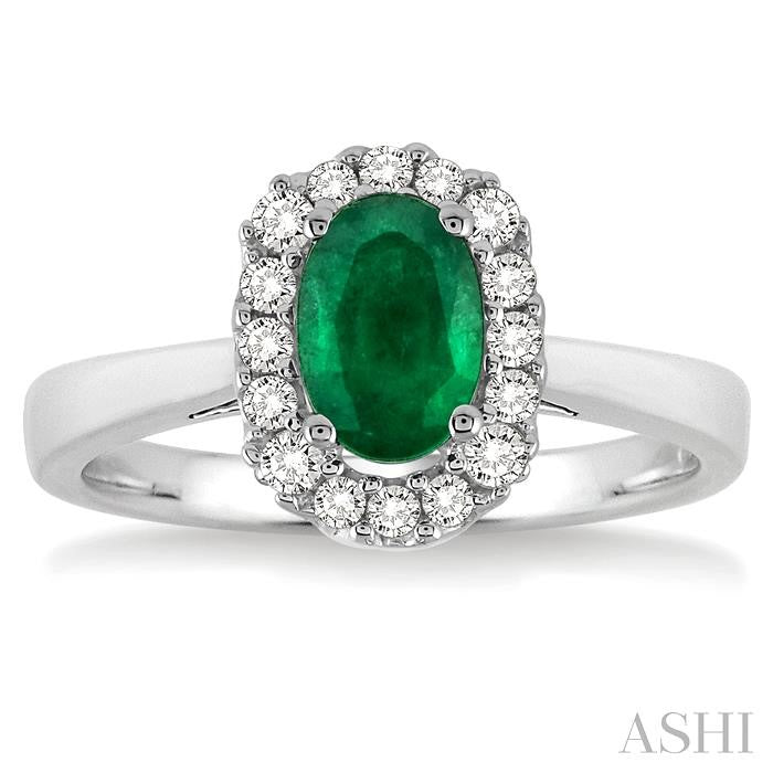 Oval Shape Gemstone & Halo Diamond Ring