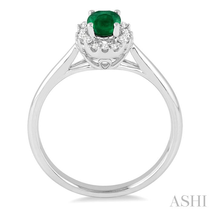 Oval Shape Gemstone & Halo Diamond Ring