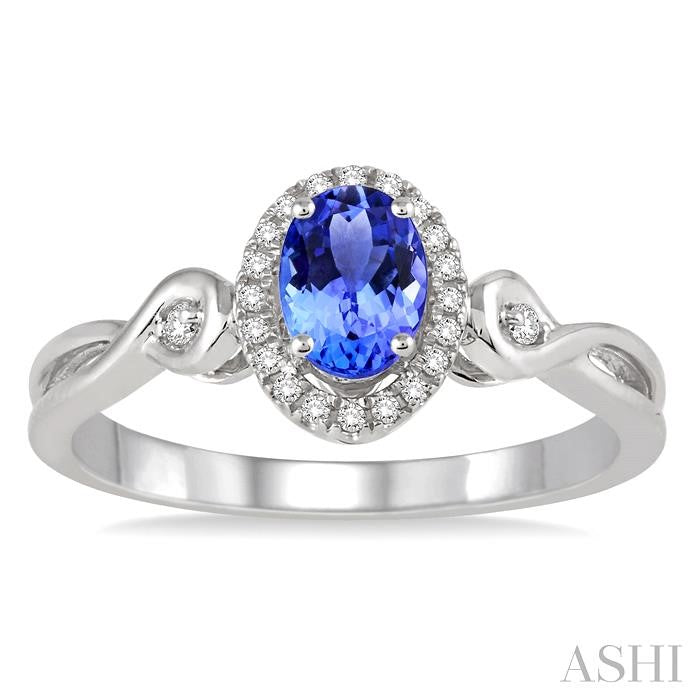 Oval Shape Gemstone & Halo Diamond Ring