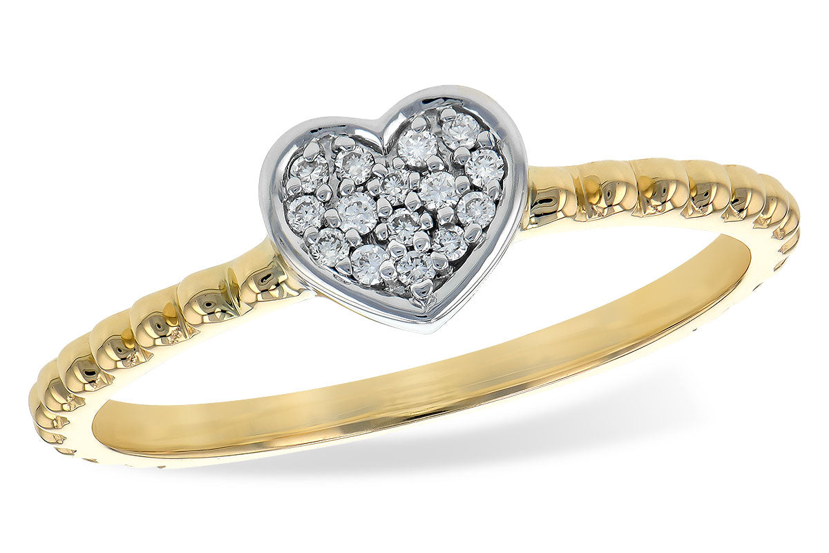 14KY Diamond Heart Shaped Cluster Ring