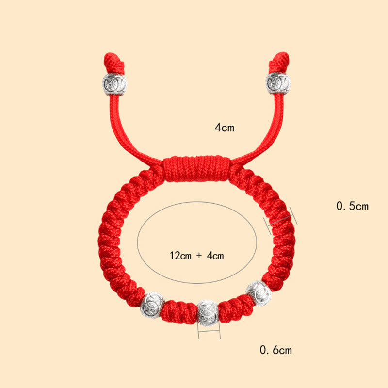 Fortune Jewel 925 Sterling Silver King Kong Knot Multicolored Red String Strength Handmade Braided Kids Child Bracelet
