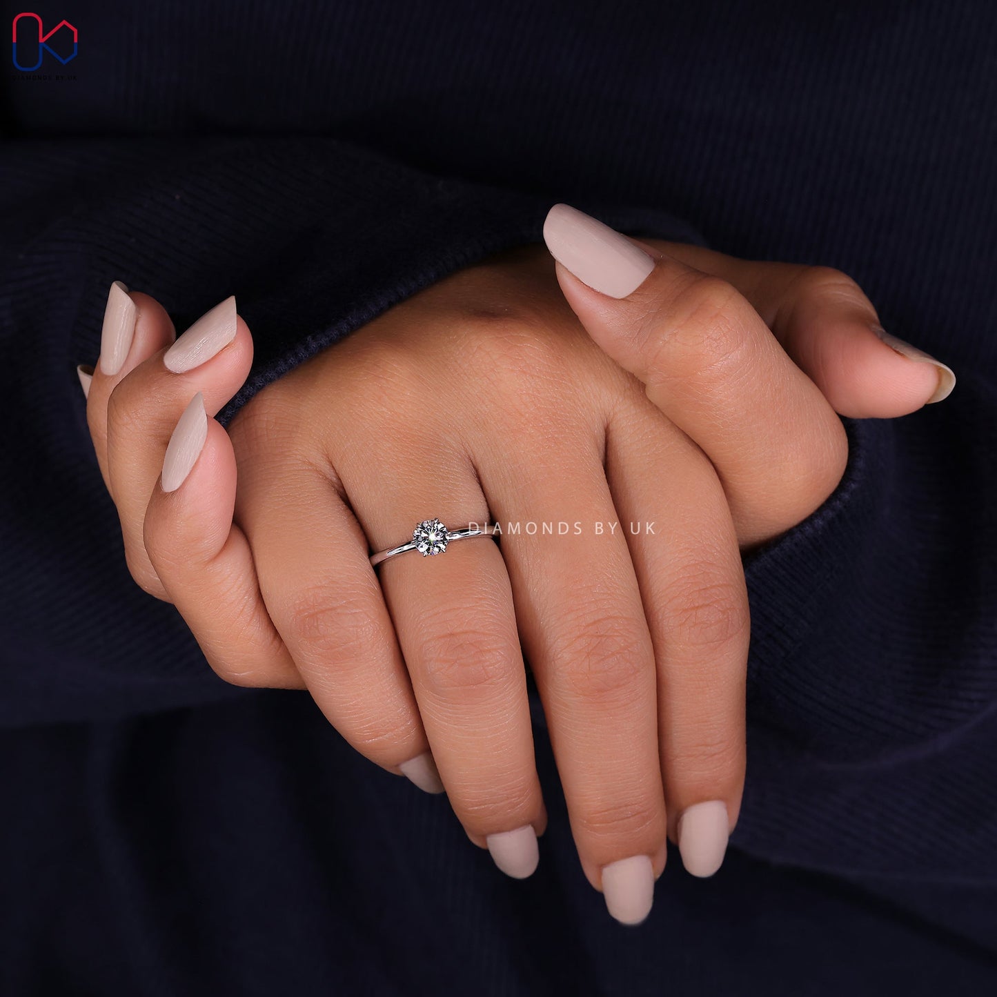 Hidden Halo Round Solitaire Engagement Ring