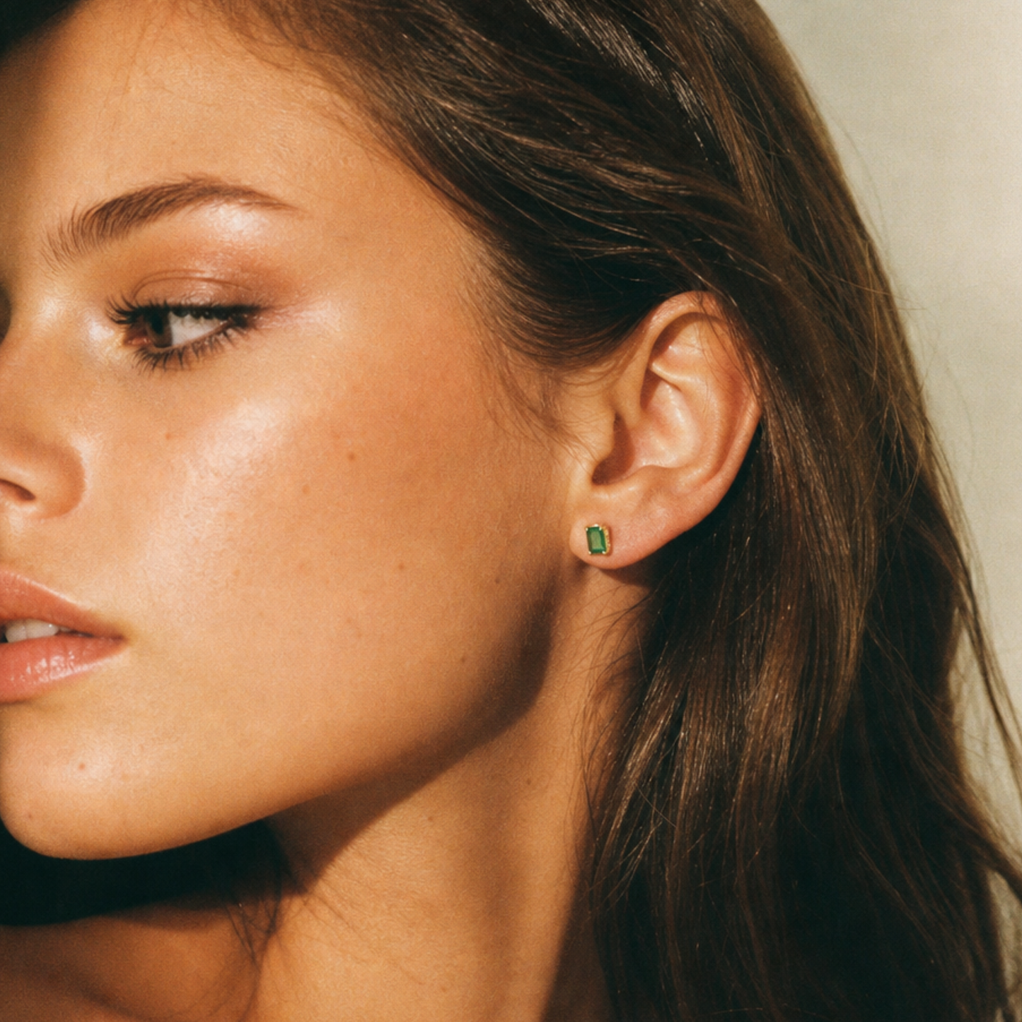 The Hidden Halo Stud | Emerald and Diamond