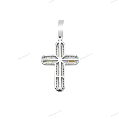 Custom Cross Hip Hop Moissanite Silver Diamond Pendant