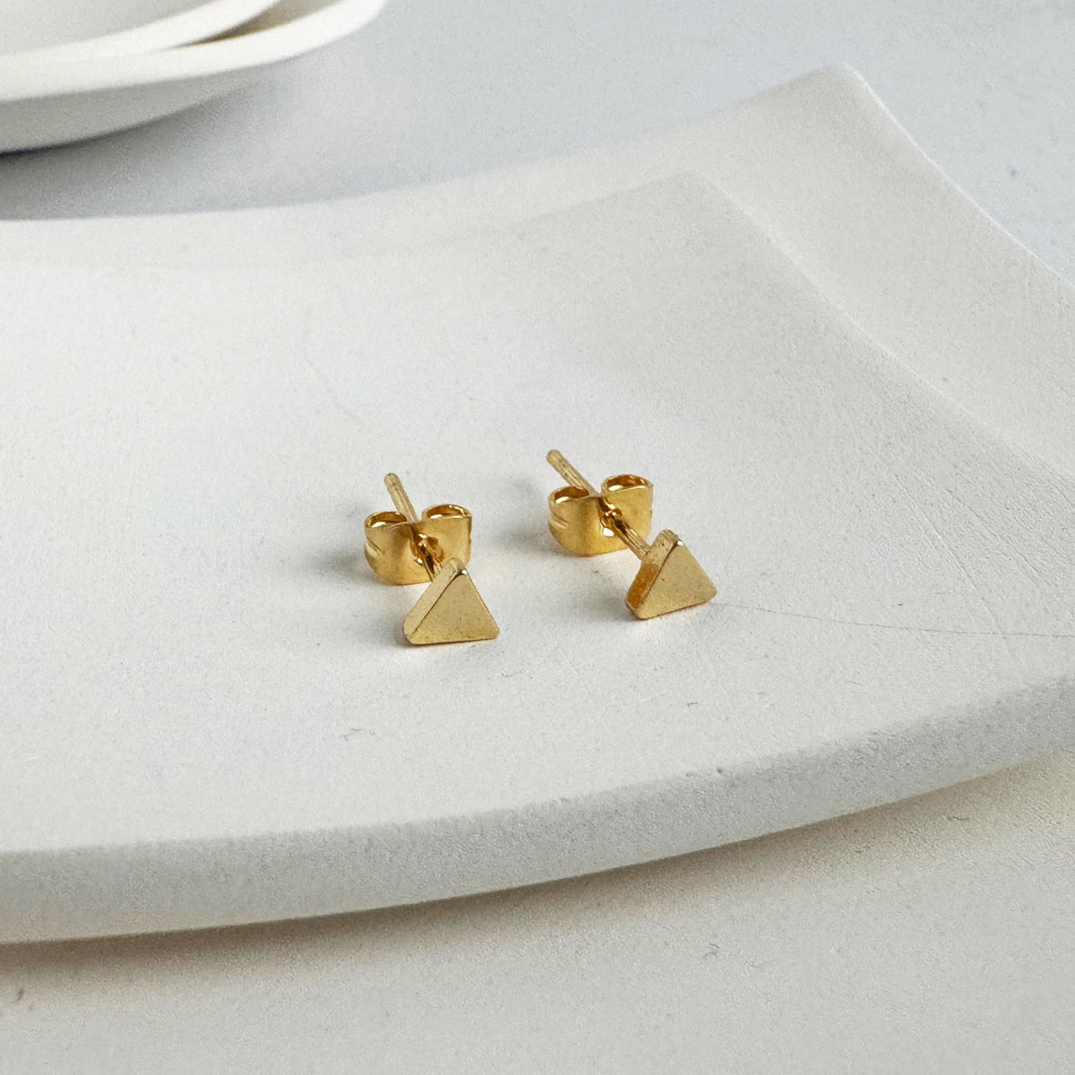 Triangle Stud Earrings in 18k Gold Plating