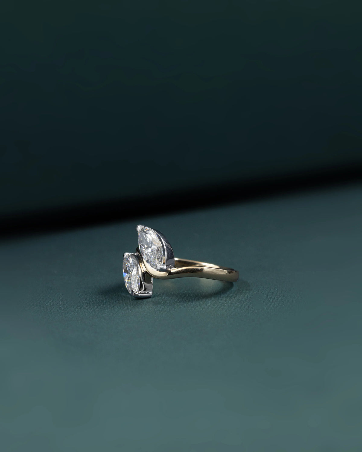 2.04 CTW Marquise Cut Toi et Moi Lab-Grown Diamond Bypass Ring