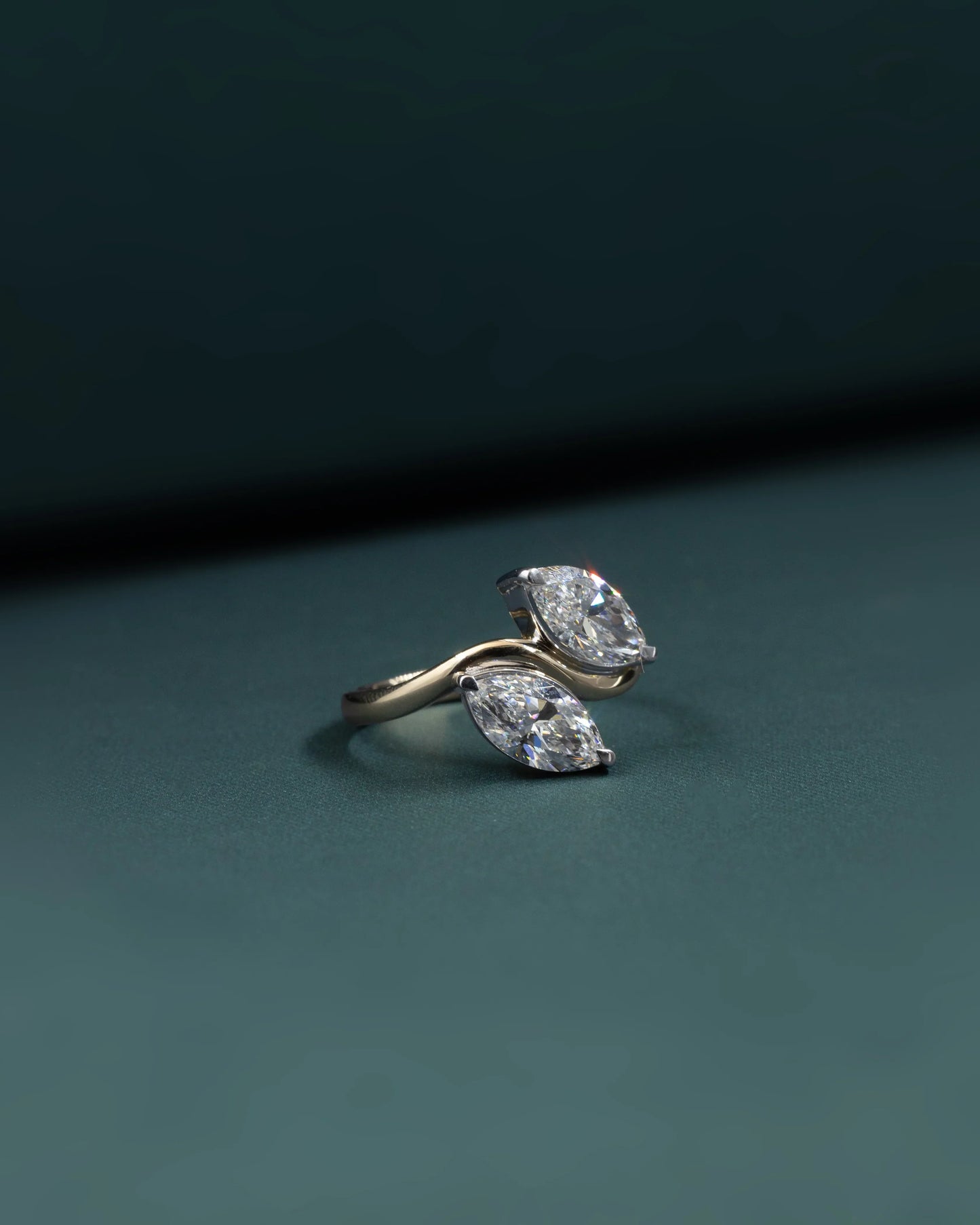 2.04 CTW Marquise Cut Toi et Moi Lab-Grown Diamond Bypass Ring