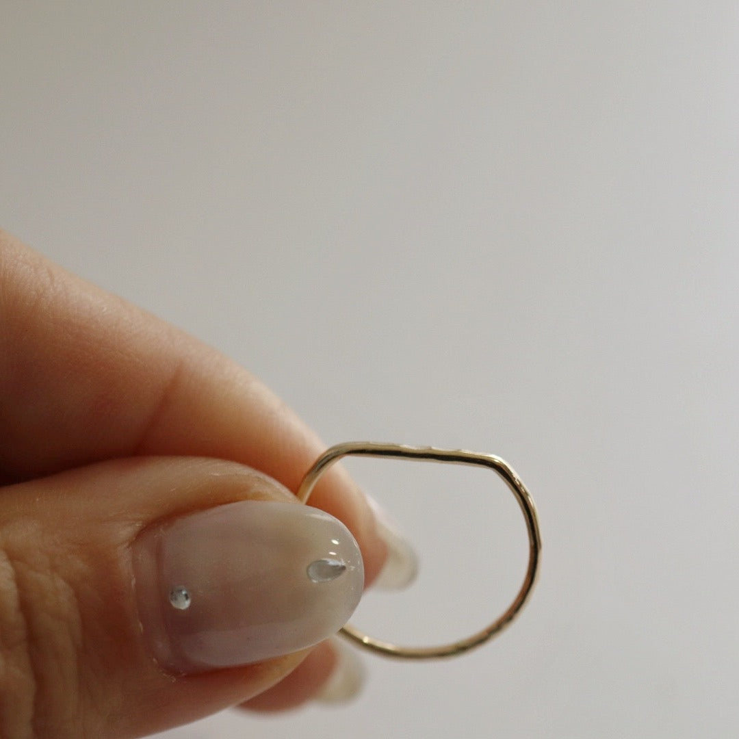 Flat Top Hammered Stacking Ring - Choose your Metal - Sterling Silver or Gold Fill
