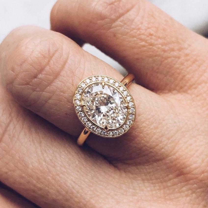 Astra’s Prism | 3CT Oval Diamond Halo Engagement Ring