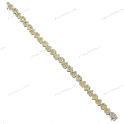 Canary Yellow Heart Shape Moissanite Bracelet