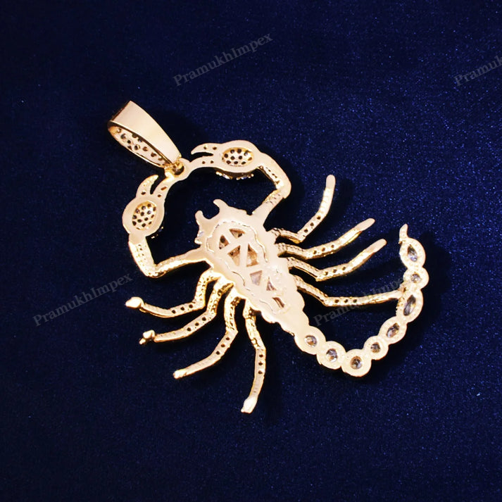 S925 Silver Moissanite Animal Scorpion Gold Plated Pendant