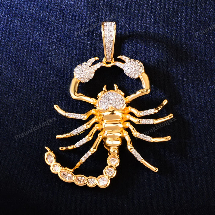 S925 Silver Moissanite Animal Scorpion Gold Plated Pendant