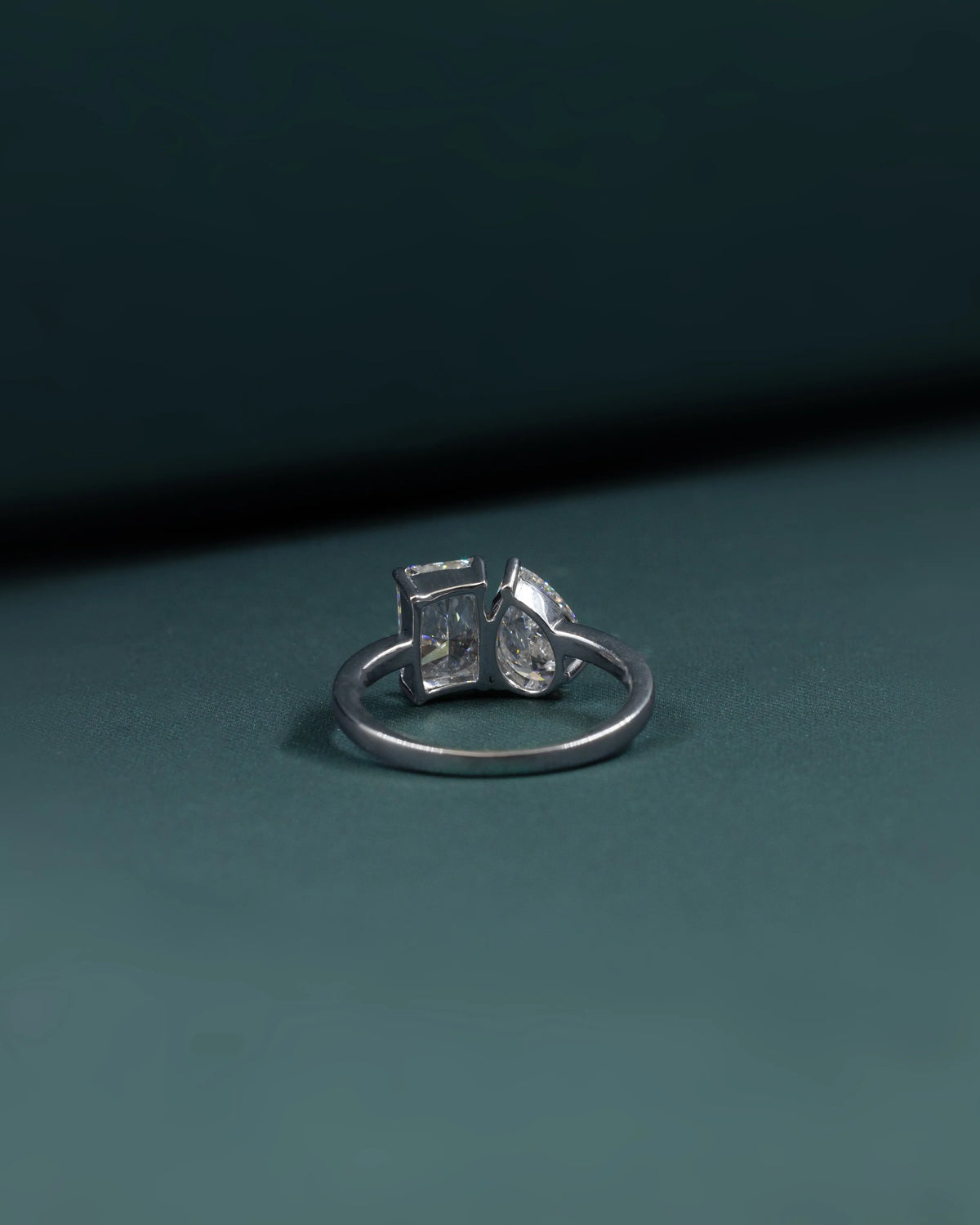 2.80 CTW Pear & Emerald Cut CVD Lab-Grown Diamond Open Duo Ring