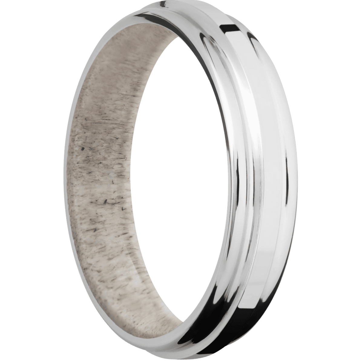 10K White Gold + Polish , Polish Finish + Antler