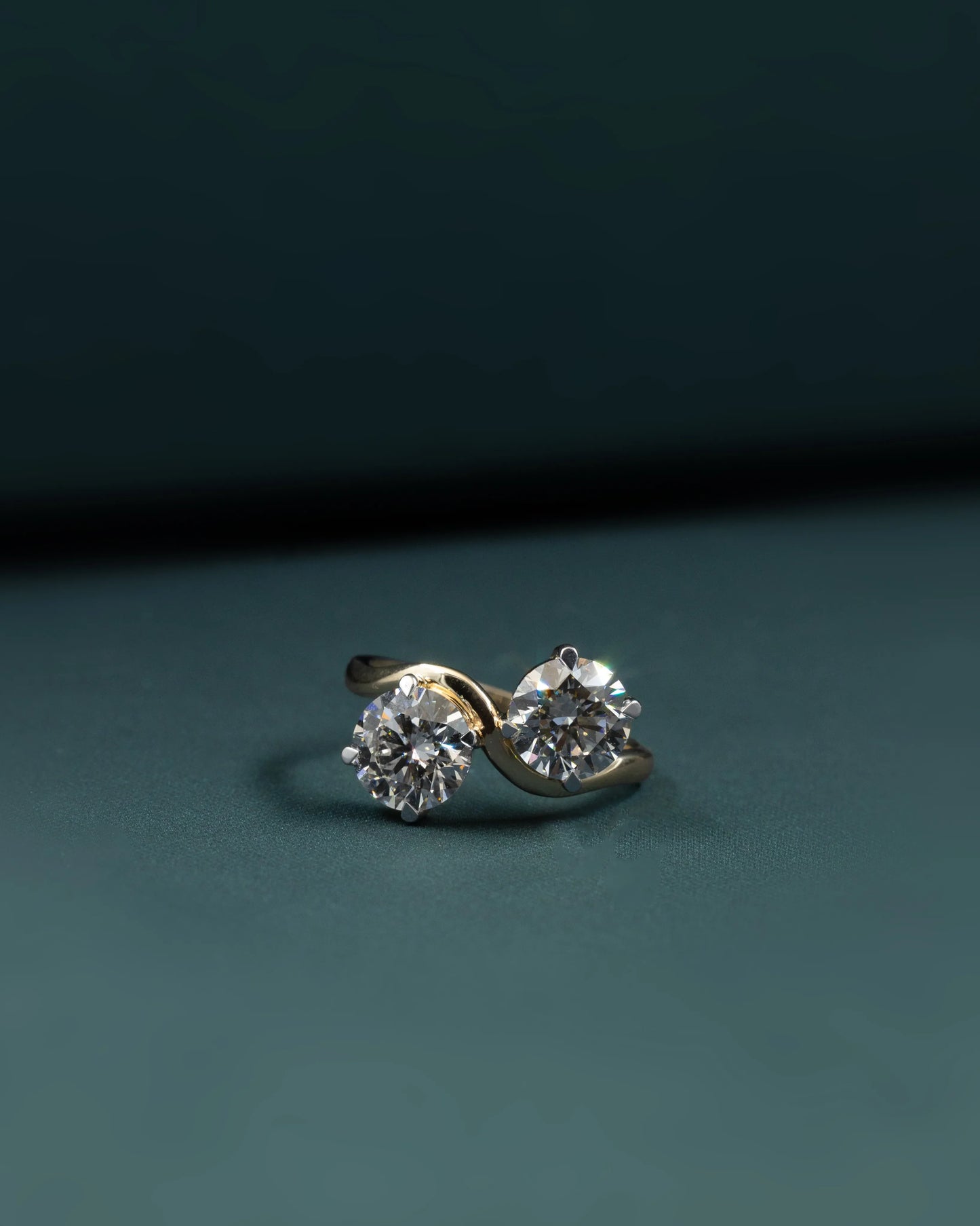 3.07 CTW Round Cut CVD Lab-Grown Diamond Bypass Open Ring