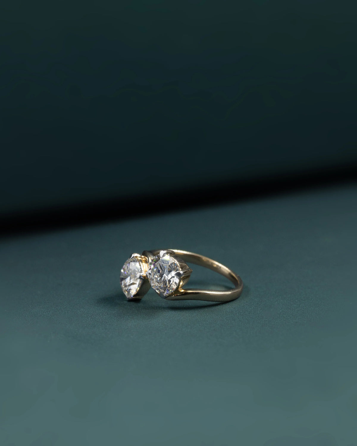 3.07 CTW Round Cut CVD Lab-Grown Diamond Bypass Open Ring