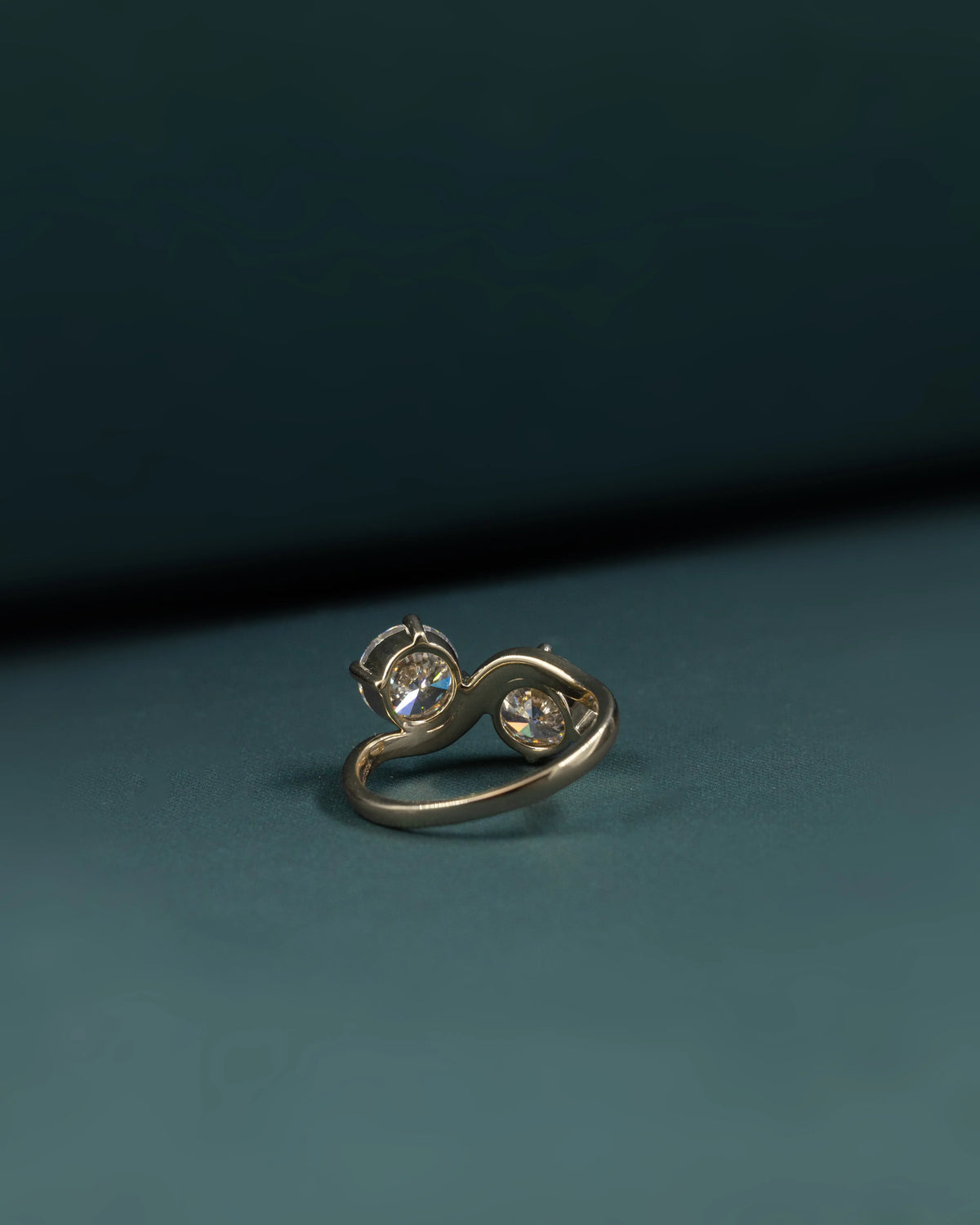 3.07 CTW Round Cut CVD Lab-Grown Diamond Bypass Open Ring