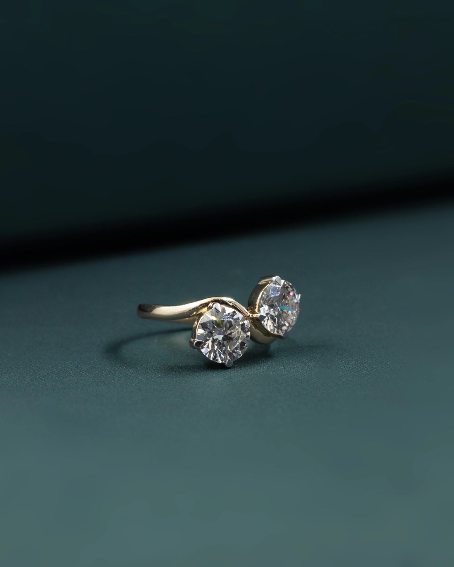 3.07 CTW Round Cut CVD Lab-Grown Diamond Bypass Open Ring