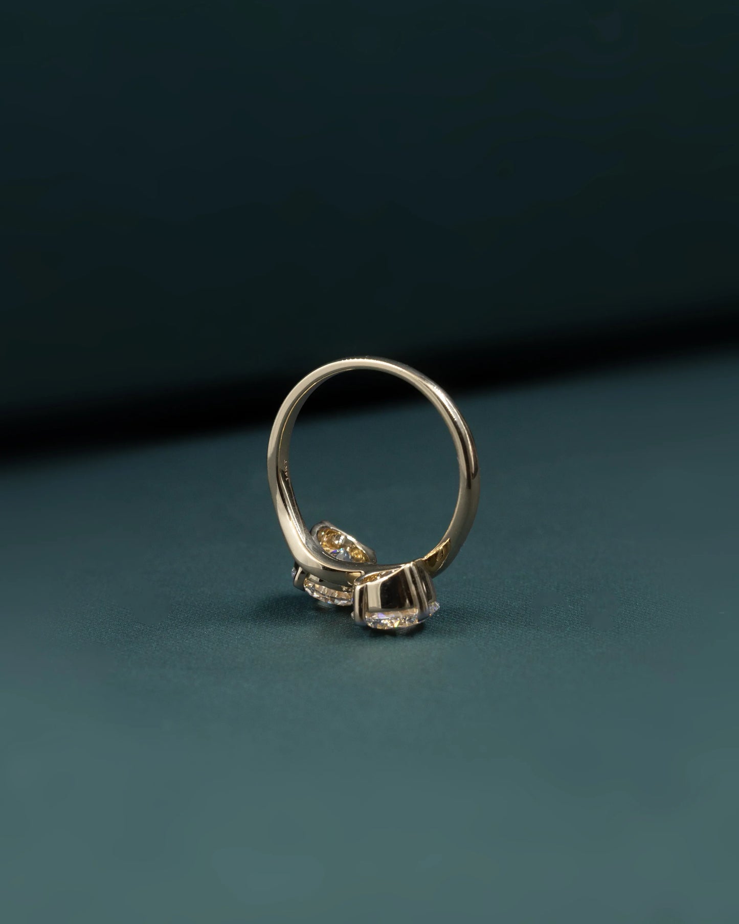 3.07 CTW Round Cut CVD Lab-Grown Diamond Bypass Open Ring