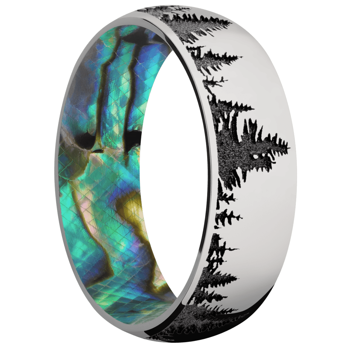 Titanium + Polish Finish + Abalone