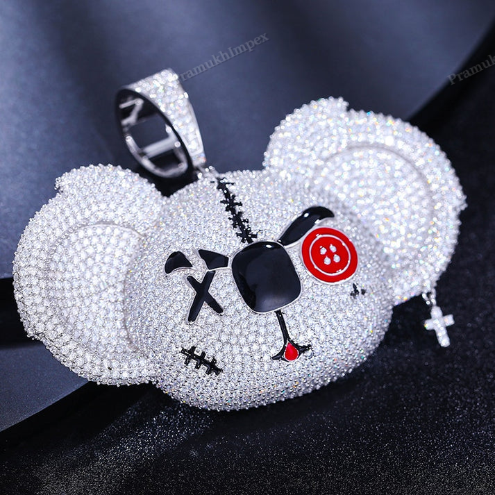 S925 Moissanite Angry Koala Bear Pendant