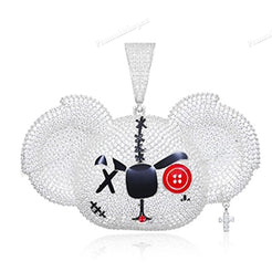 S925 Moissanite Angry Koala Bear Pendant