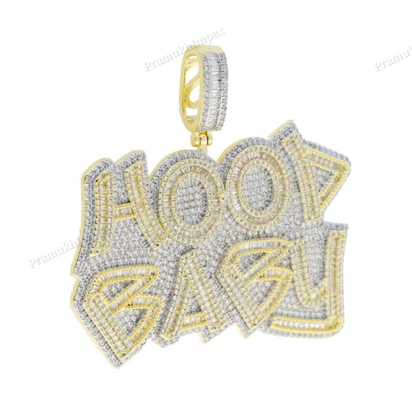 Iced Out Moissanite Sterling Silver HOOD BABY Pendant