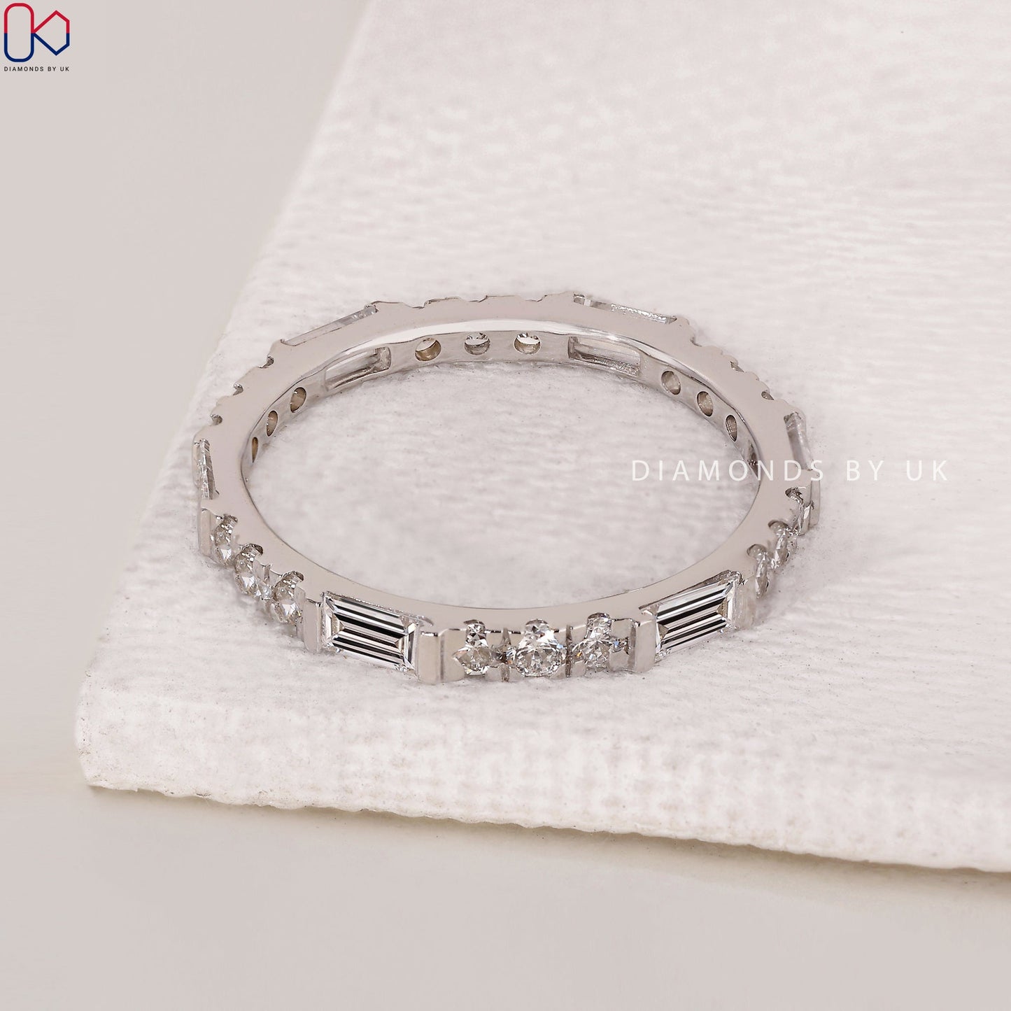 Eternity Wedding Band - Baguette and Round Diamonds