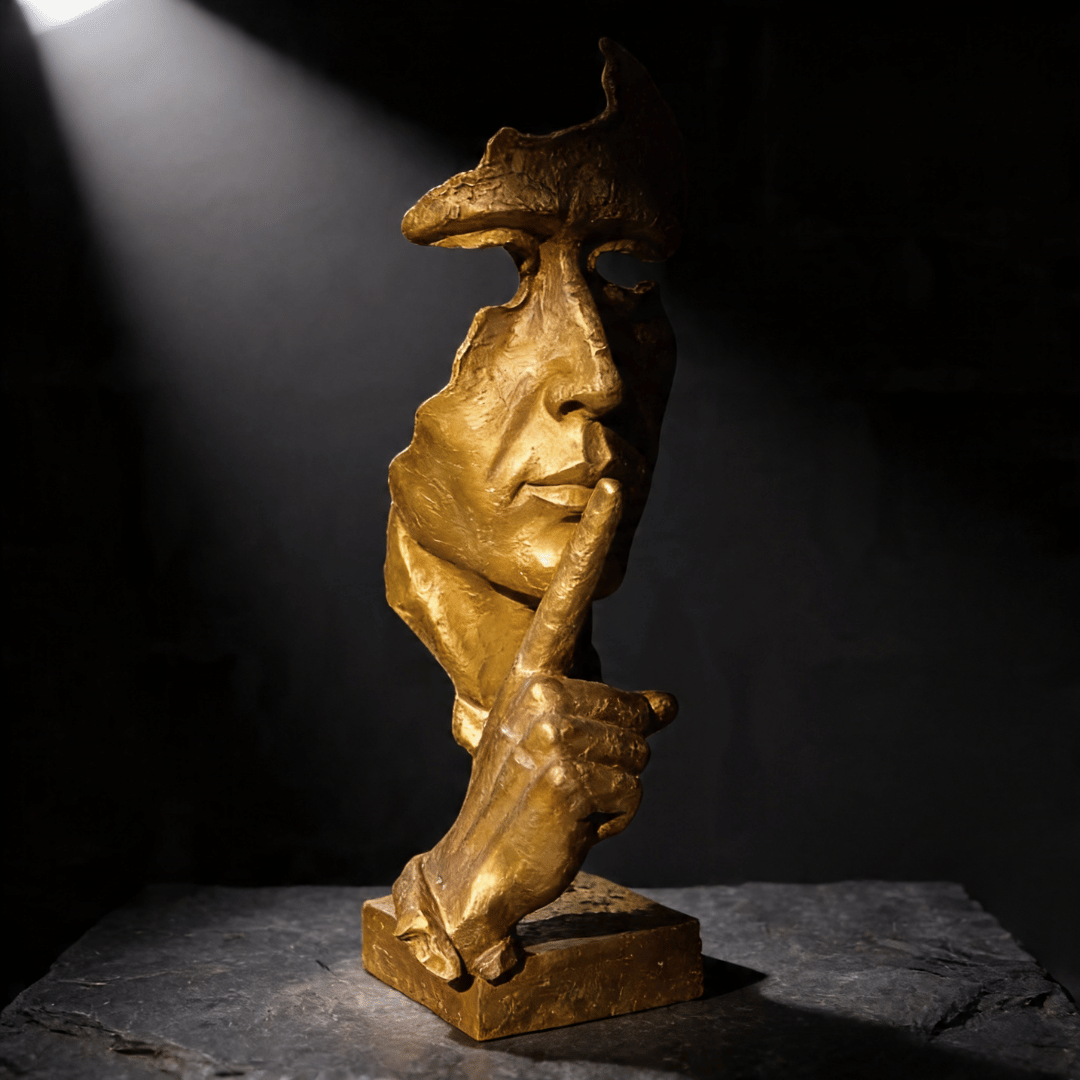 THE SILENCE | Abstract Bronze Face Sculpture