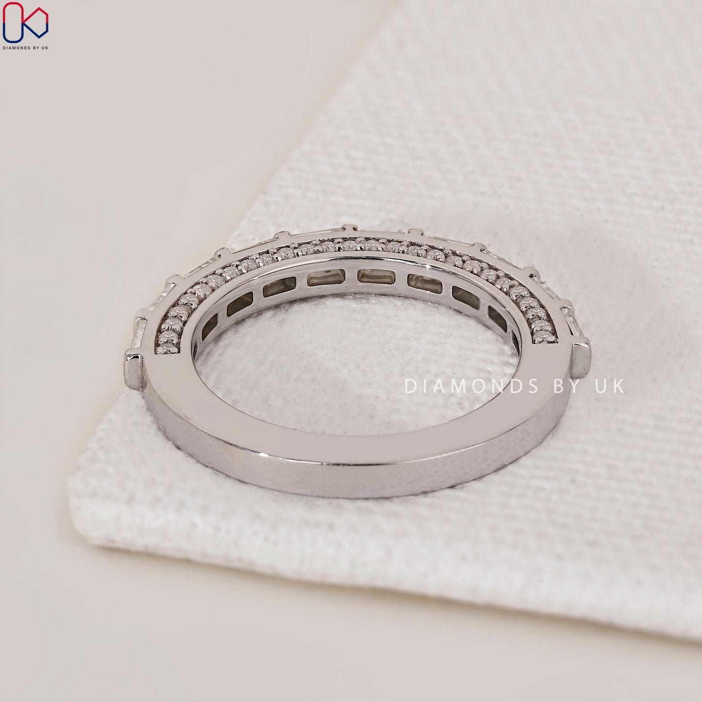 Baguette Diamond Band – Hidden Pave Design