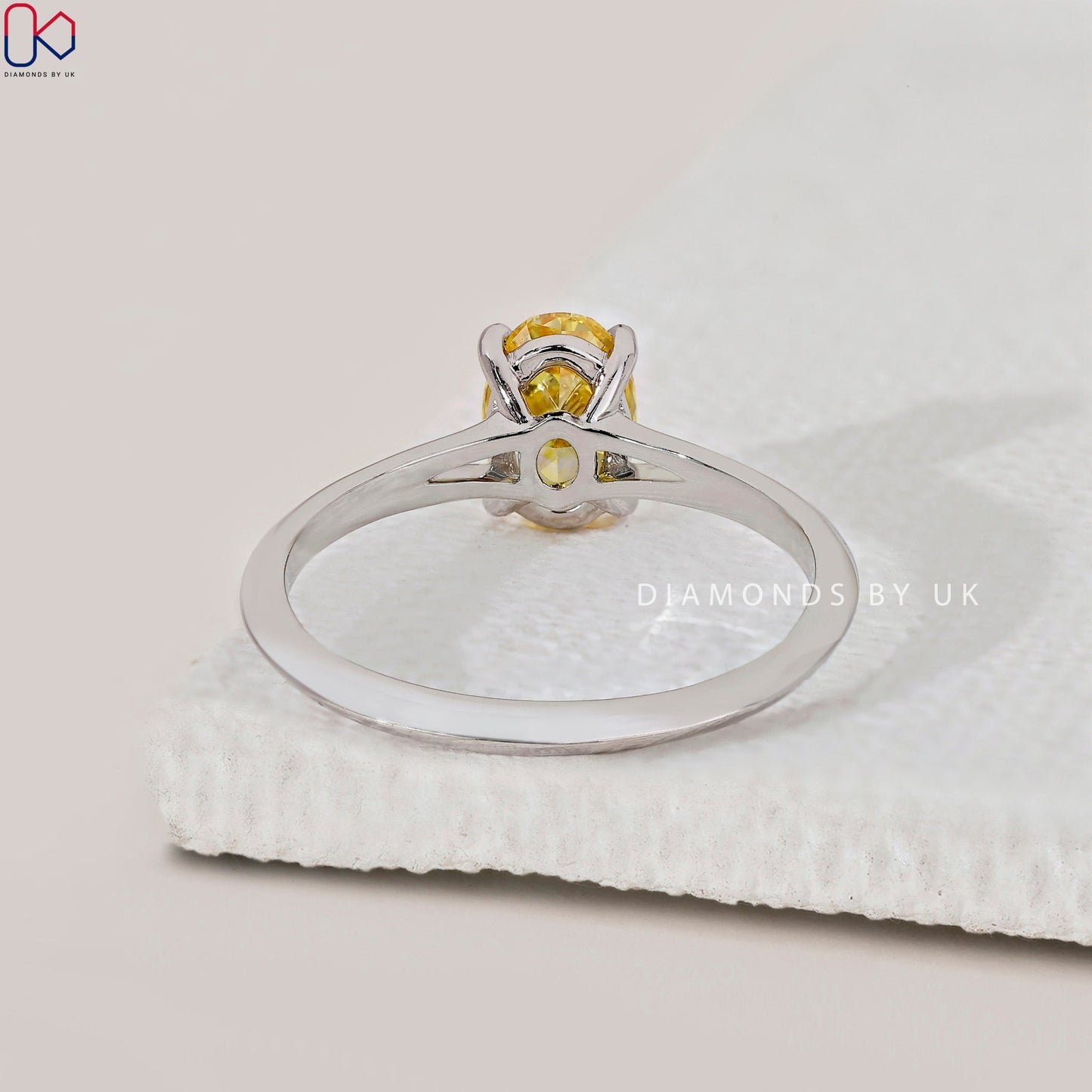 Oval Cut Yellow Diamond Engagement Ring