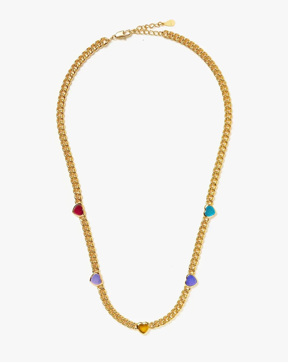 18K Gold Vermeil Jelly Heart Gemstone Charm Necklace