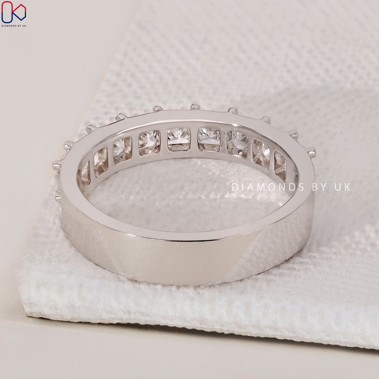 Channel Set Eternity Band – Princess Cut Diamond