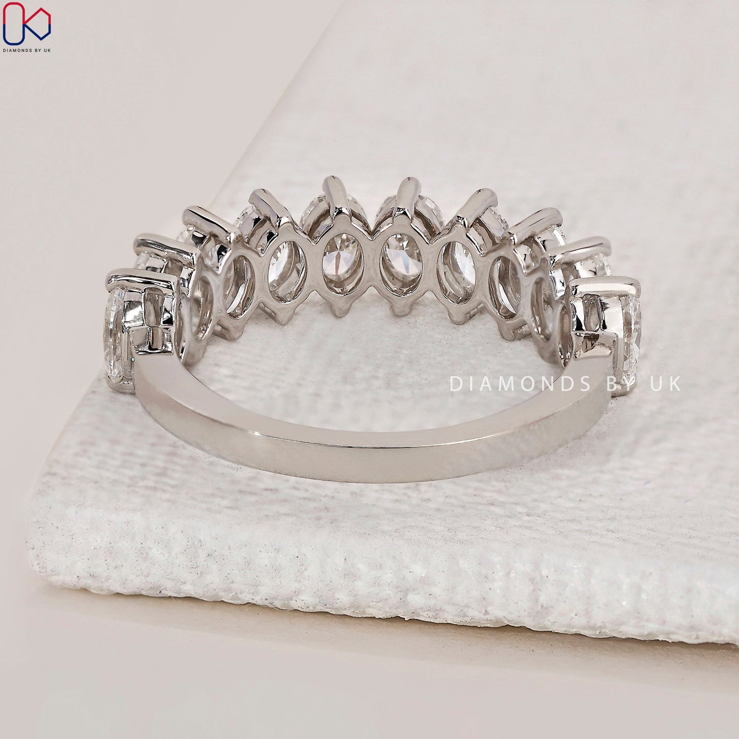 Oval Wedding Band – Half Eternity