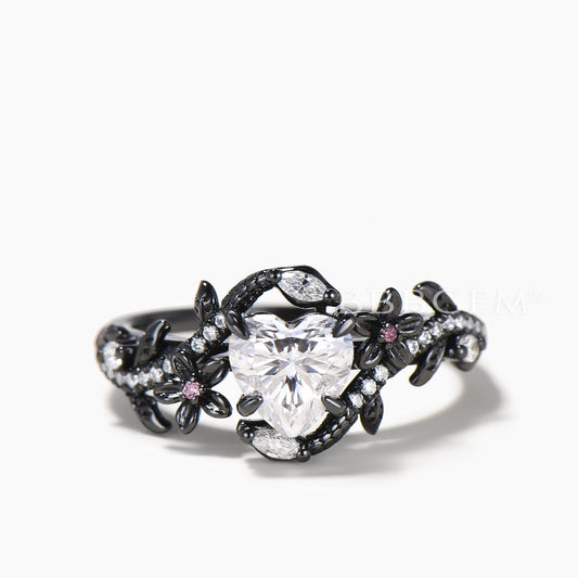 Heart Cut IGI Certificate Lab Grown Diamond Tourmaline Inspired Wedding Ring