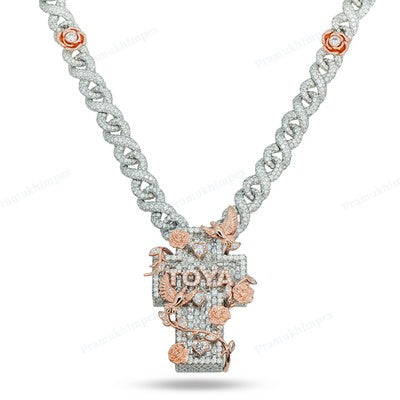 Unique Cross Design TOYA Moissanite Diamond Pendant