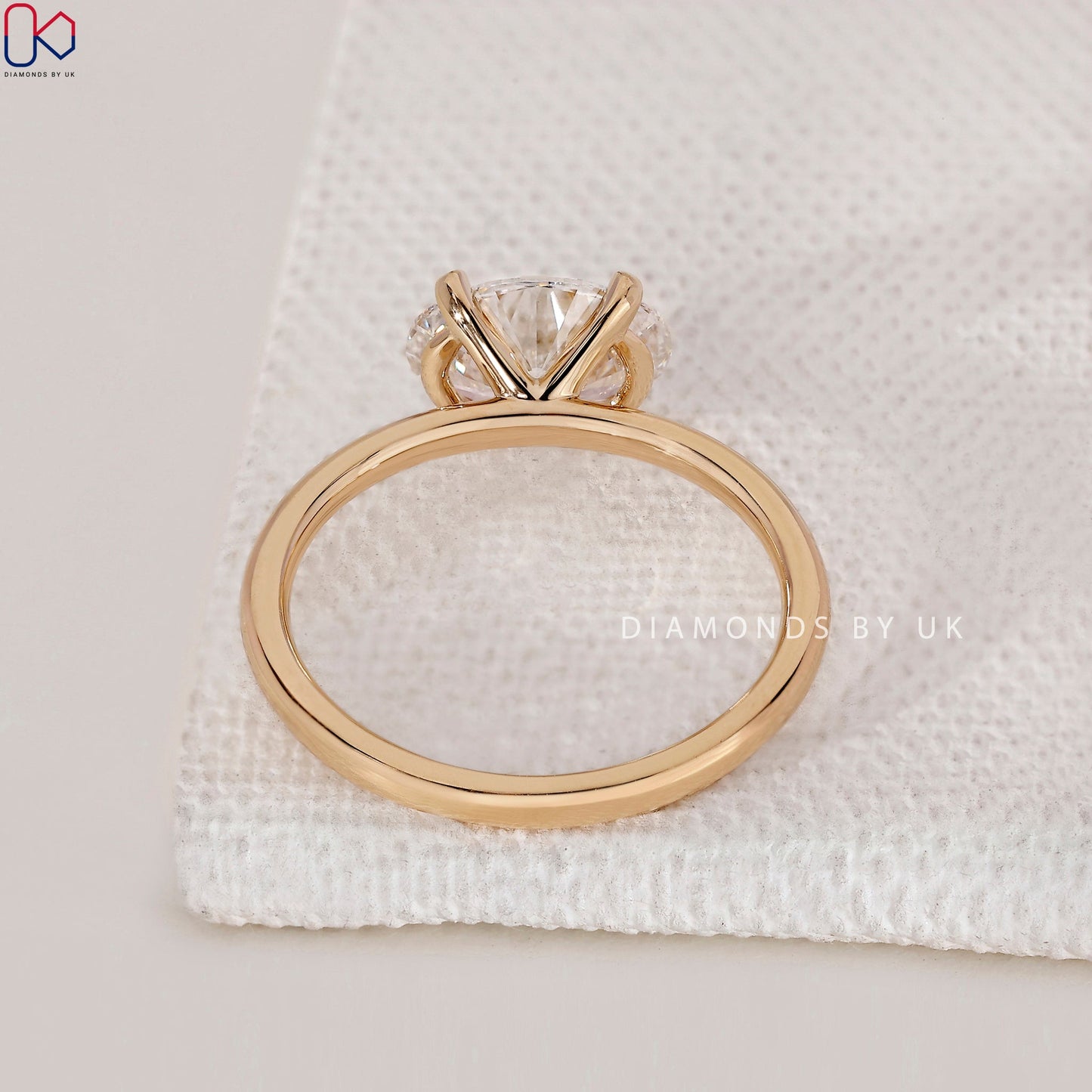 East West Engagement Ring - Oval Diamond