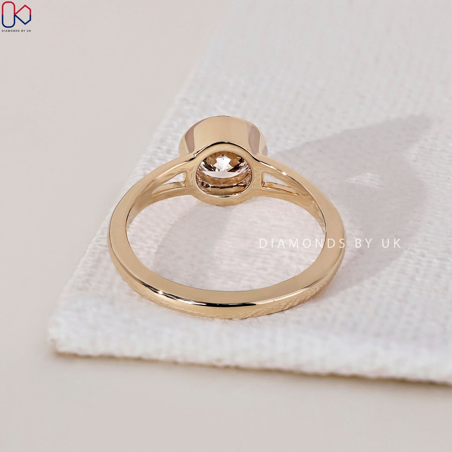 Round Diamond Bezel Set Engagement Ring