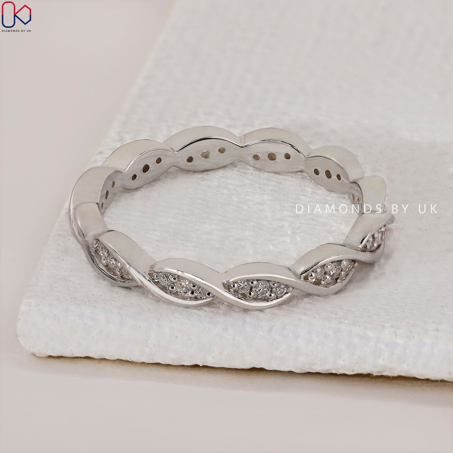Diamond Eternity Band – Twisted Rope Design