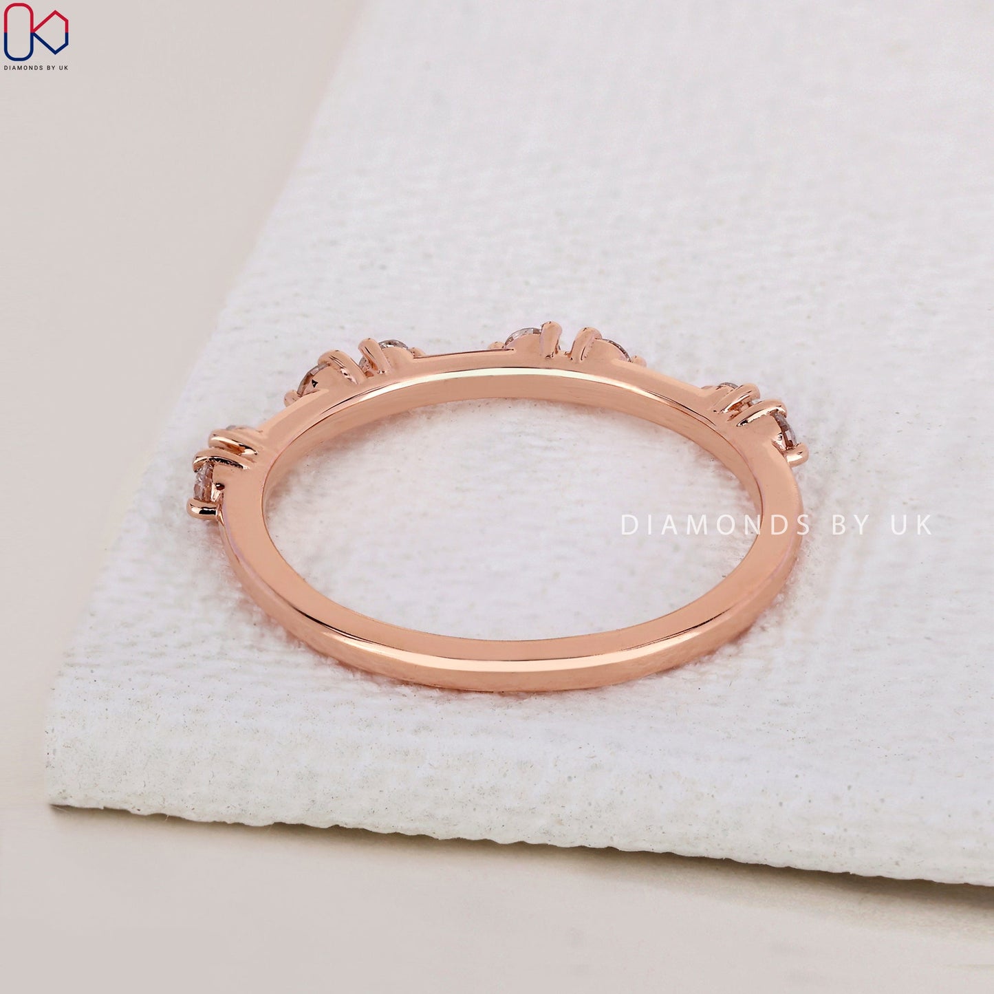 Round Diamond Wedding Band – Distance Pave Style