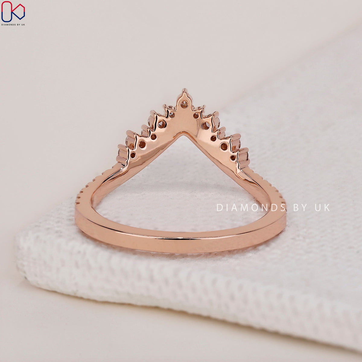 Curved Wedding Band - Rose Gold